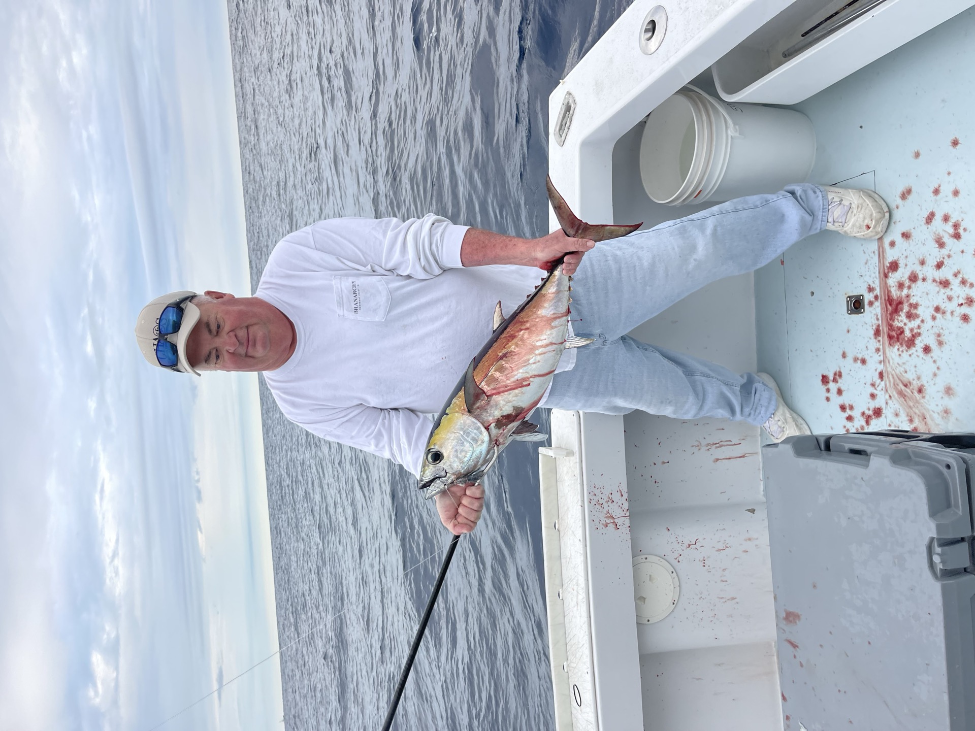 Angler with a blackfin tuna off Stuart
